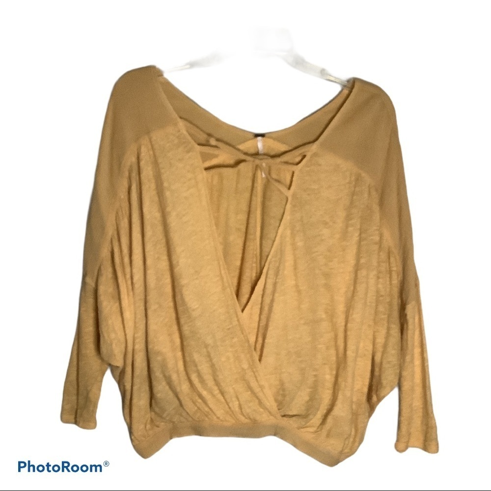 Free People boho linen blend top size XS